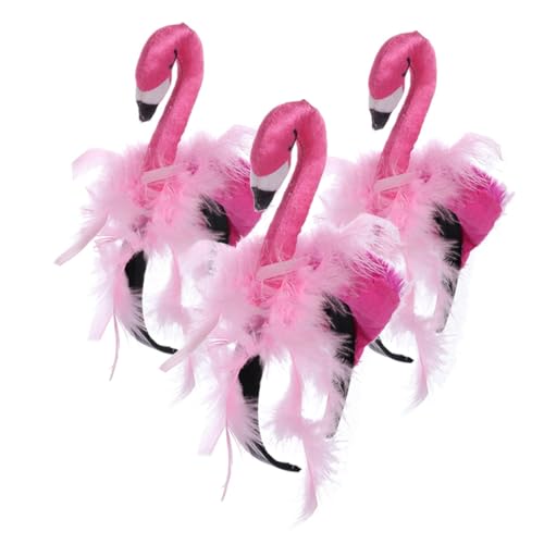 CLISPEED 3 Stück Teiliges Flamingo Haarreif Party Haaraccessoire Kreative Tier Stirnbänder für Karneval Kostüm Geburtstag Feier Cosplay Zubehör von CLISPEED