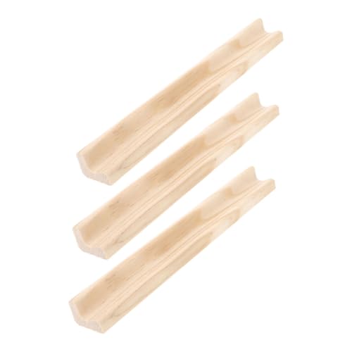 CLISPEED 3 Stück Teiliges Holz Domino Tray Natürliche Farbe Stabile Holzablage Organizer für Mexican Train Dominoes Mahjong Spielsteine Craft DIY von CLISPEED