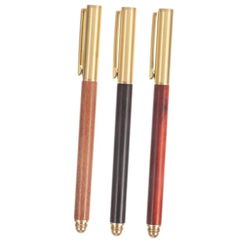 CLISPEED 3 Stück Teiliges Holz Kugelschreiber mit Clip Spitze Ergonomisch Geformt Langlebig und Komfortabel für Schüler Büro und Geschenke an Freunde und Familie von CLISPEED