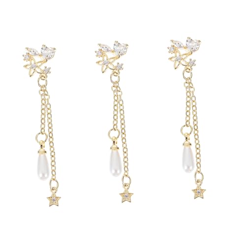 CLISPEED 3 Stück Teiliges Nagelketten mit Perlenanhänger DIY Maniküre Schmuck Goldfarbene Nagelstuds Dekorative Nail Chain Decors für Partys und Festivals CLISPEED 3 Stück Teiliges Nagelketten mit Perlenanhänger DIY Maniküre Schmuck Goldfarbene Nagelstuds Dekorative Nail Chain Decors für Partys und Festivals von CLISPEED
