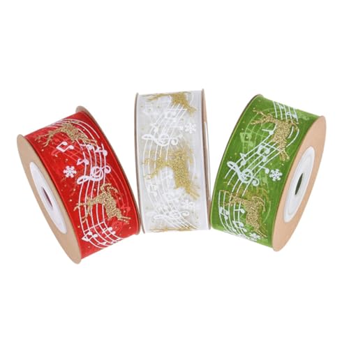 CLISPEED 3 Stück Weihnachtsband Schneeflocken Elch Muster Polyester Geschenkband für Geschenkverpackung DIY Bastelarbeiten Partydekoration Weihnachten CLISPEED 3 Stück Weihnachtsband Schneeflocken Elch Muster Polyester Geschenkband für Geschenkverpackung DIY Bastelarbeiten Partydekoration Weihnachten von CLISPEED
