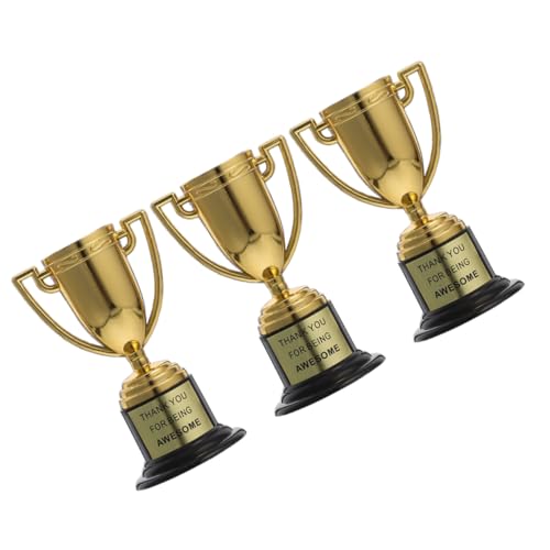 CLISPEED 3stücke Mini Trophäen Goldene Plastik Trophäen Für Junge Mädchen Motivationspreise Für Kindergarten Wettbewerbe Sportevents Auszeichnungen Für Klassenzimmer Und Partys von CLISPEED