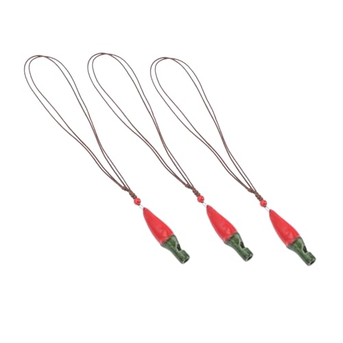 CLISPEED 3stücke Keramik Pfeifen Kreativer Roter Paprika Form Spielzeug Für Junge Mädchen Fördert Musikalische Fähigkeiten Und Kreative Spielzeit Für Kleine Musiker von CLISPEED