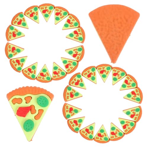 CLISPEED 30 Stück Teiliges Mini radiergummis Dreieckige Pizza aus Tpr Material Langlebig und Markierungsfrei als Schülerpreise für Grundschule und Klassenraum belohnungen Geeignet von CLISPEED