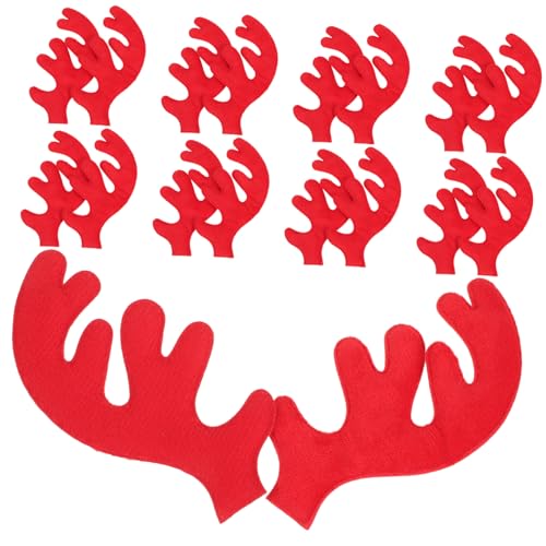 CLISPEED 30 Stück Teiliges Weihnachtsdeko Rentier Geweih DIY Bastelzubehör Weiche Plüsch Haarreifen mit Links Rechts Design Kleine Festliche Hirschhörner für Party und Kopfschmuck von CLISPEED