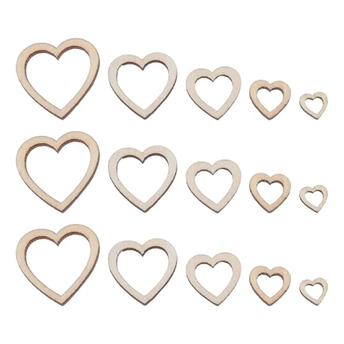CLISPEED 300 Stück Herzförmige Holz Ausschnitte Hohle Mini Holzherzen für Hochzeitsdeko Valentinstag Bastelprojekte Rustikale Heimdekoration Kreative Diy Möglichkeiten von CLISPEED
