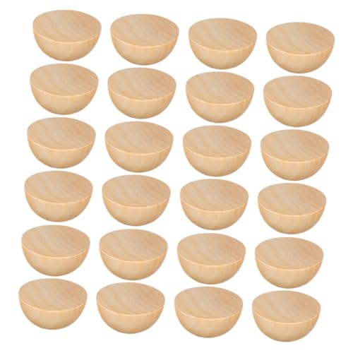 CLISPEED 300 Stück Runde Holzperlen Unvollendete Halbkugeln Unbemalte Holz Halbsphären für DIY Bastelprojekte Natürliche Holzkugeln für Dekoration und Handarbeit von CLISPEED