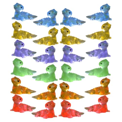 CLISPEED 30stücke Miniaturisierte Leuchtende Eidechsenfiguren Teiliges Aus Harz Für Garten Und Tischdekoration Mikro-landschaftsgestaltung Bunten Farben von CLISPEED