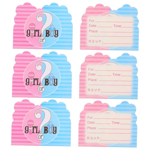 CLISPEED 32 Stück Teiliges Shower Einladungskarten aus Papier für Gender Reveal Party Farbenfrohe Gestaltung Beschreibbar für Jungen oder Mädchen Babyparty Einladung und Grußkarten von CLISPEED
