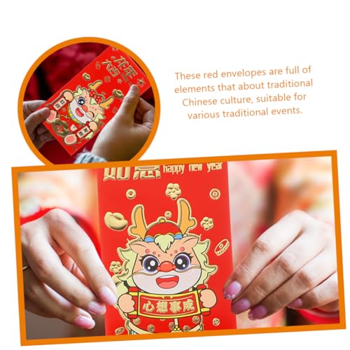 CLISPEED 36 Stück Teiliges Chinesische Rote Umschläge Großformat mit Drachenmotiv Stabile Papierumschläge für Neujahrsfeier Frühlingsfest Hochzeit Sichere Geldgeschenke Elegante CLISPEED 36 Stück Teiliges Chinesische Rote Umschläge Großformat mit Drachenmotiv Stabile Papierumschläge für Neujahrsfeier Frühlingsfest Hochzeit Sichere Geldgeschenke Elegante von CLISPEED