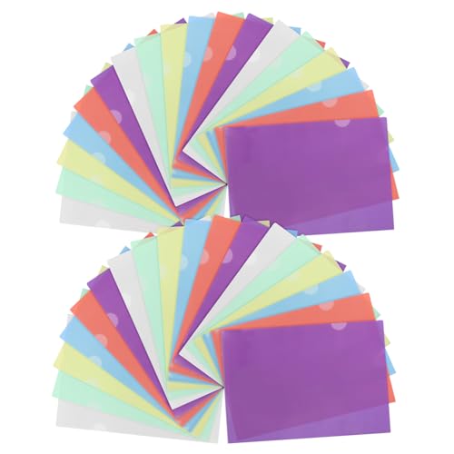 CLISPEED 36 Stück Teiliges Dokumentenhüllen Transparent und Farbig Robuste Kunststoff Sammelmappen für Büro und Schule Klare Ordner mit Einsteckfach zur Effizienten Papierorganisation von CLISPEED