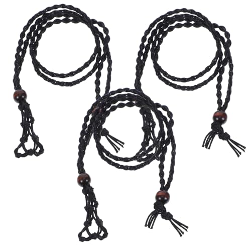CLISPEED 3Stücke Handgewebte Halskette mit Einstellbarem Steinhalter DIY Schmuckzubehör für Personalisierte Anhänger Verstellbare Schnur für Einzigartige Designsschwarz CLISPEED 3Stücke Handgewebte Halskette mit Einstellbarem Steinhalter DIY Schmuckzubehör für Personalisierte Anhänger Verstellbare Schnur für Einzigartige Designsschwarz von CLISPEED
