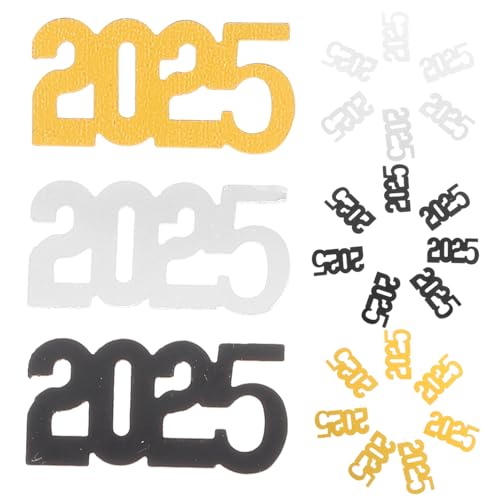 CLISPEED 3er Pack Neujahrs Konfetti Tischdeko mit Happy Year Glänzendes Streukonfetti in Schwarz Gold Silber Vielseitig für Abschlussfeier Schulanfang und Partydekoration CLISPEED 3er Pack Neujahrs Konfetti Tischdeko mit Happy Year Glänzendes Streukonfetti in Schwarz Gold Silber Vielseitig für Abschlussfeier Schulanfang und Partydekoration von CLISPEED