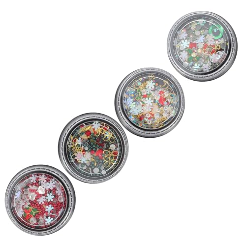 CLISPEED 4 Boxen Weihnachts Nagelornamente aus Legierung Schneeflocken Nail Art Dekoration DIY Maniküre Schmuck für Festliche Nageldesigns Zuhause und CLISPEED 4 Boxen Weihnachts Nagelornamente aus Legierung Schneeflocken Nail Art Dekoration DIY Maniküre Schmuck für Festliche Nageldesigns Zuhause und von CLISPEED