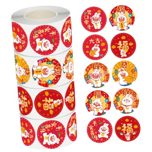 CLISPEED 4 Rollen Runde Bunny Sticker Selbstklebend und Neujahrsdekor Vielseitige Dekorationsaufkleber für Umschläge Geschenkverpackung Party und Bürodekoration CLISPEED 4 Rollen Runde Bunny Sticker Selbstklebend und Neujahrsdekor Vielseitige Dekorationsaufkleber für Umschläge Geschenkverpackung Party und Bürodekoration von CLISPEED