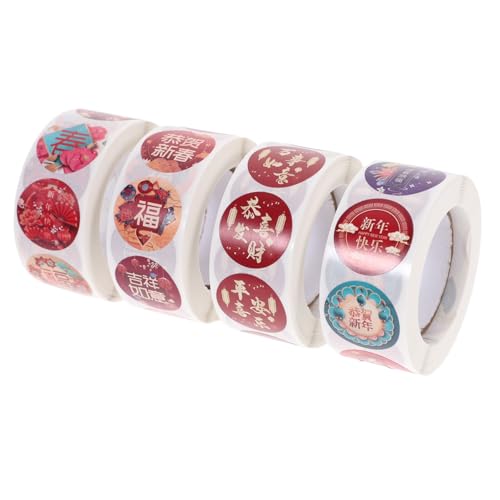 CLISPEED 4 Rollen Selbstklebende Neujahrsversiegelungs Etiketten für Umschläge Geschenkverpackung DIY Dekoration Abziehbar Leicht Anzubringen Vielseitig für Umschlag und Geschenkverschluss CLISPEED 4 Rollen Selbstklebende Neujahrsversiegelungs Etiketten für Umschläge Geschenkverpackung DIY Dekoration Abziehbar Leicht Anzubringen Vielseitig für Umschlag und Geschenkverschluss von CLISPEED