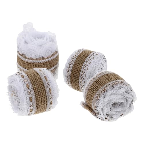 CLISPEED 4 Rollen Teiliges Dekoratives Spitzenband aus Jutestoff pro Geschenkverpackung Vielseitiges DIY Material für Weihnachten Hochzeiten Festdeko und Handarbeiten CLISPEED 4 Rollen Teiliges Dekoratives Spitzenband aus Jutestoff pro Geschenkverpackung Vielseitiges DIY Material für Weihnachten Hochzeiten Festdeko und Handarbeiten von CLISPEED