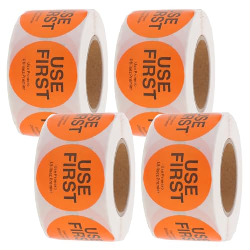 CLISPEED 4 Rollen Use First Aufkleber Kleine Runde Selbstklebende Vorratskontroll etiketten Lebensmittelechte Food Labels für Verpackungen Container Versand CLISPEED 4 Rollen Use First Aufkleber Kleine Runde Selbstklebende Vorratskontroll etiketten Lebensmittelechte Food Labels für Verpackungen Container Versand von CLISPEED