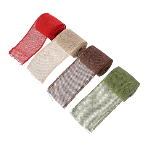 CLISPEED 4 Rollen Weihnachtsdeko Bänder Geschenkbänder für DIY Geschenkverpackung Weihnachtsbaumdeko Schleifenband Basteln Rot Grün Braun Leinenoptik CLISPEED 4 Rollen Weihnachtsdeko Bänder Geschenkbänder für DIY Geschenkverpackung Weihnachtsbaumdeko Schleifenband Basteln Rot Grün Braun Leinenoptik von CLISPEED