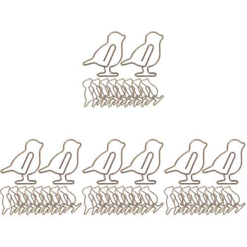 CLISPEED 4 Sätze Kreative Büroklammern Verspielte Metallclips Form Von Vögeln Für Notizen Dokumente Und Dekoration Vintage Kupferdesign Für Büro Und Zuhause 20 Stück * 4 von CLISPEED