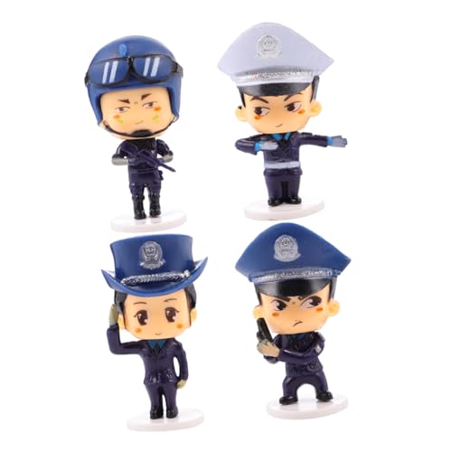 CLISPEED 4 Stück Cartoon Figur Polizei Deko Teilig Tortendeko Party Zubehör für Kindergeburtstag Junge Mädchen Wiederverwendbar von CLISPEED