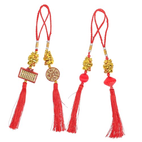 CLISPEED 4 Stück Chinesische Neujahrsdekoration Drachen Tassel Bonsai Fensteranhängern Traditionelle Rote Hängedeko für Innen und Außen Feng Shui Glückssymbole CLISPEED 4 Stück Chinesische Neujahrsdekoration Drachen Tassel Bonsai Fensteranhängern Traditionelle Rote Hängedeko für Innen und Außen Feng Shui Glückssymbole von CLISPEED