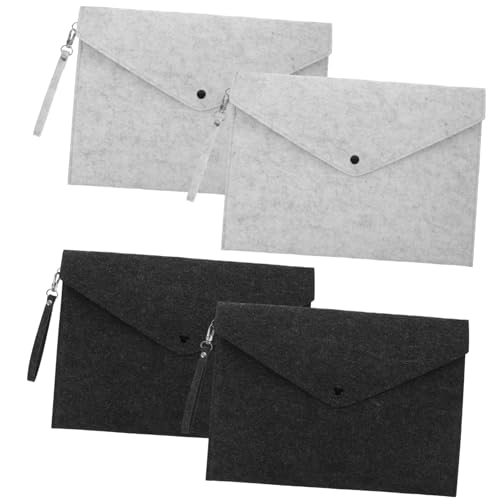 CLISPEED 4 Stück Filzmappe Teilig X X Filztasche mit Druckknopf Dokumenten Ordner für Büro und Schule Robustes Material für Langfristige Nutzung CLISPEED 4 Stück Filzmappe Teilig X X Filztasche mit Druckknopf Dokumenten Ordner für Büro und Schule Robustes Material für Langfristige Nutzung von CLISPEED