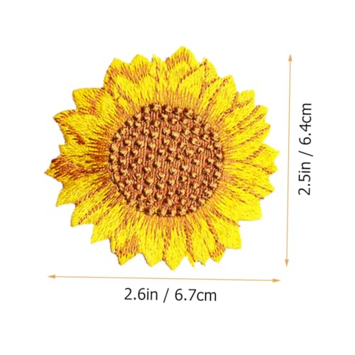 CLISPEED 4 Stück Gestickte Sonnenblumen Patches zum Aufnähen Langlebige DIY Applikationen für Kleidung Taschen Hüte Schuhe Praktische Reparatur und Dekoration von CLISPEED