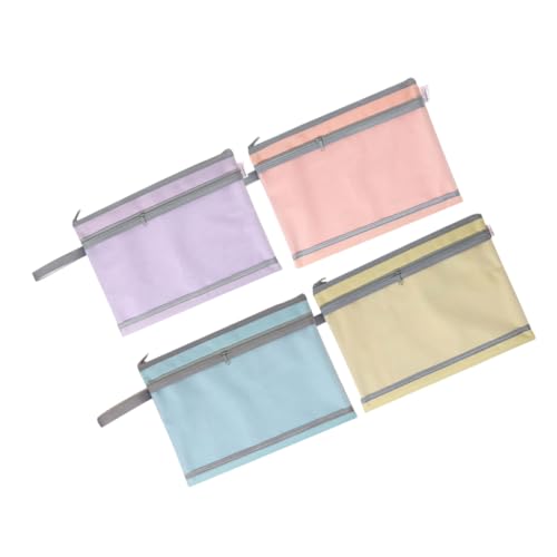 CLISPEED 4 Stück Halbtransparente Dokumententaschen mit Reißverschluss Gelb Große Kapazität Sichttaschen für Studenten und Büro zur Sicheren Aufbewahrung von Akten und Papieren von CLISPEED