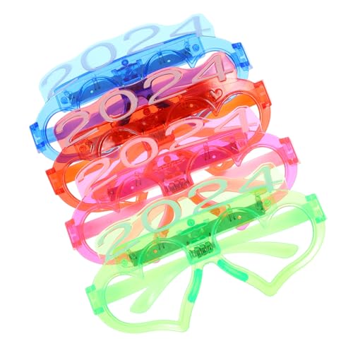CLISPEED 4 Stück LED Partybrillen Kunststoff Leuchtende Silvesterbrillen Mixfarben für Karneval Fasching Cosplay und Neujahrsfeier Accessoires von CLISPEED
