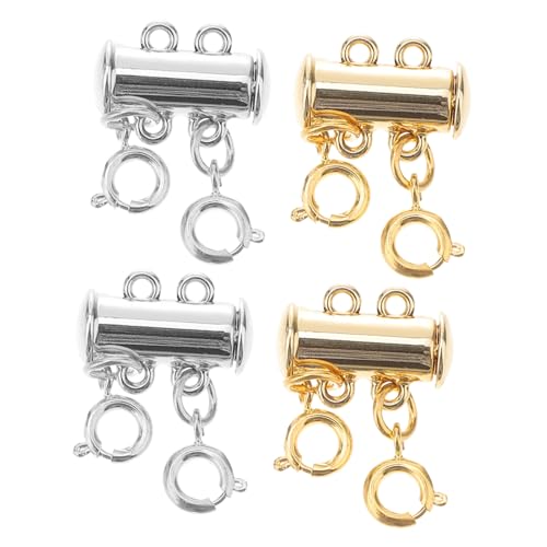 CLISPEED 4 Stück Magnetischer Kettenverschluss Teiliges Mehrlagige Halskettenverbinder aus Kupfer Leichtes DIY Schmuckzubehör Flecken Fade Resistent Geeignet für Halsketten und Armbänder CLISPEED 4 Stück Magnetischer Kettenverschluss Teiliges Mehrlagige Halskettenverbinder aus Kupfer Leichtes DIY Schmuckzubehör Flecken Fade Resistent Geeignet für Halsketten und Armbänder von CLISPEED