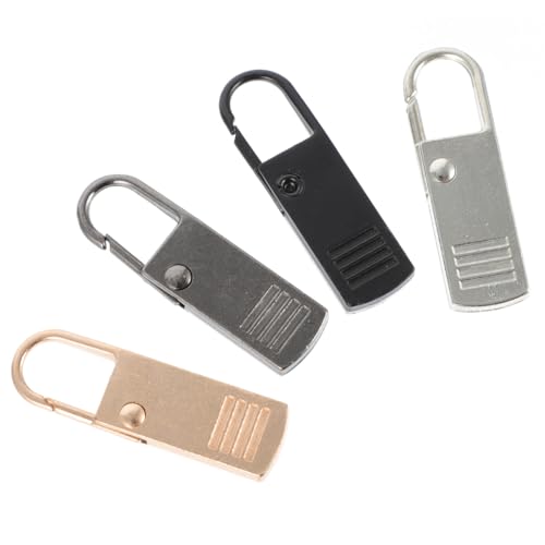CLISPEED 4 Stück Metallreißverschluss Ersatzköpfe Teiliges Langlebige Abnehmbare Zipper Pulls Silber Schwarz Gold Gunmetal Geeignet für Kleidung Taschen Rucksäcke und Koffer CLISPEED 4 Stück Metallreißverschluss Ersatzköpfe Teiliges Langlebige Abnehmbare Zipper Pulls Silber Schwarz Gold Gunmetal Geeignet für Kleidung Taschen Rucksäcke und Koffer von CLISPEED