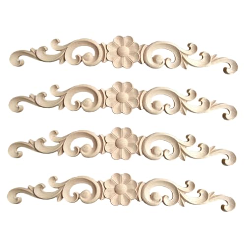 CLISPEED 4 Stück Möbelverzierung mit Floralen Motiven Deko für Schranktüren und Möbel Elegantes Design Massivem Holz CLISPEED 4 Stück Möbelverzierung mit Floralen Motiven Deko für Schranktüren und Möbel Elegantes Design Massivem Holz von CLISPEED