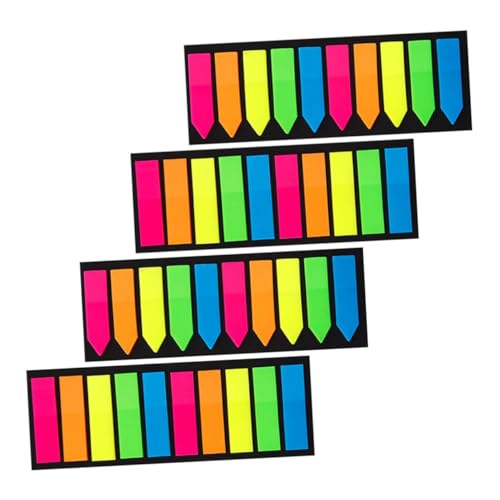 CLISPEED 4 Stück Multi funktionale Selbstklebende Seitenmarker Transparente Buch tabs mit Praktische Haftnotizen für Büro Schule und Notizen Wiederverwendbare Klebezettel von CLISPEED