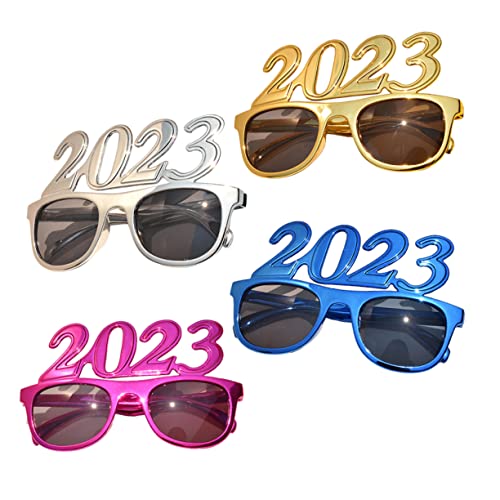 CLISPEED 4 Stück Neujahrsbrillen Lustige Foto Requisiten für Partys Farbvarianten Rot Blau Silber und Gold für Festliche Anlässe und Kreative Schnappschüsse CLISPEED 4 Stück Neujahrsbrillen Lustige Foto Requisiten für Partys Farbvarianten Rot Blau Silber und Gold für Festliche Anlässe und Kreative Schnappschüsse von CLISPEED