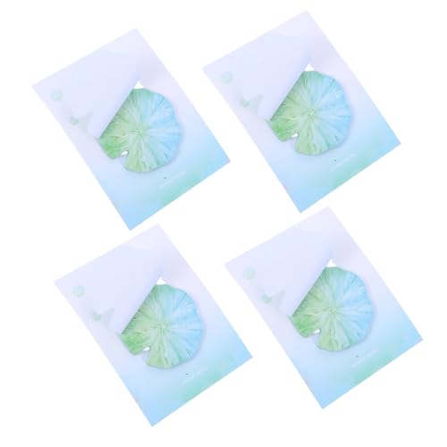 CLISPEED 4 Stück Selbstklebende Lotusblatt Haftnotizen Dekorative Notizzettel in Natürlicher Blattform Vielseitig für Büro Schule Zuhause Einfach Ablösbar Auffällige Memo Pads für von CLISPEED