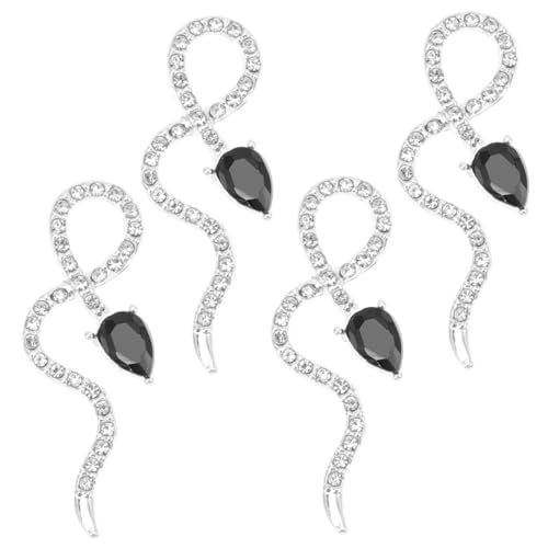 CLISPEED 4 Stück Snake Nail Charms Nageldekorationen aus Legiertem Material für Kreative Nagelkunst Glänzende Schlangendesigns für Maniküre CLISPEED 4 Stück Snake Nail Charms Nageldekorationen aus Legiertem Material für Kreative Nagelkunst Glänzende Schlangendesigns für Maniküre von CLISPEED