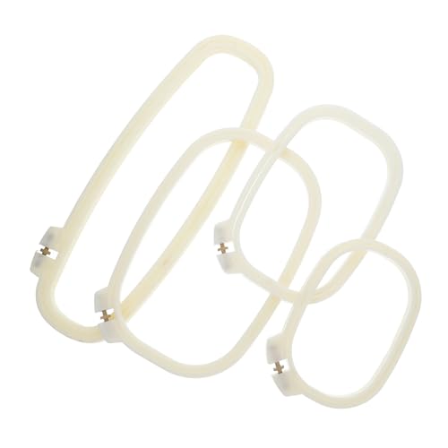CLISPEED 4 Stück Teiliges Abs Stickrahmen in Beige Quadratische Stickrahmen für Kreuzstich und Handarbeiten Robuste Kunststoffrahmen Geeignet für Stickerei Quilten Dekoration und von CLISPEED