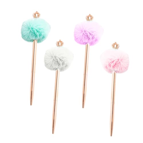CLISPEED 4 Stück Teiliges Crown Pompom Kugelschreiber Weiche Flauschkugeln Bunte Stifte in Weiß Violett Blau Ergonomisch Glattes Schreiben für Schüler Büro und Zuhause CLISPEED 4 Stück Teiliges Crown Pompom Kugelschreiber Weiche Flauschkugeln Bunte Stifte in Weiß Violett Blau Ergonomisch Glattes Schreiben für Schüler Büro und Zuhause von CLISPEED