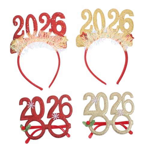 CLISPEED 4 Stück Teiliges Glitzer Neujahrshaarband und Festbrillen Funkelnde Kopfbedeckung für Silvester Feiern Festliche Haaraccessoires für Feiertage und Partys CLISPEED 4 Stück Teiliges Glitzer Neujahrshaarband und Festbrillen Funkelnde Kopfbedeckung für Silvester Feiern Festliche Haaraccessoires für Feiertage und Partys von CLISPEED