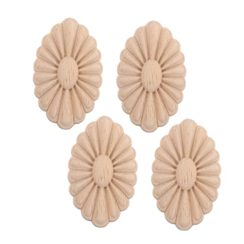 CLISPEED 4 Stück Teiliges Holzapplikationen Geschnitzte Blumenornamente Unbemalt Diy Möbelverzierungen für Tür Bett Tisch Schlafzimmer Wohnzimmer CLISPEED 4 Stück Teiliges Holzapplikationen Geschnitzte Blumenornamente Unbemalt Diy Möbelverzierungen für Tür Bett Tisch Schlafzimmer Wohnzimmer von CLISPEED