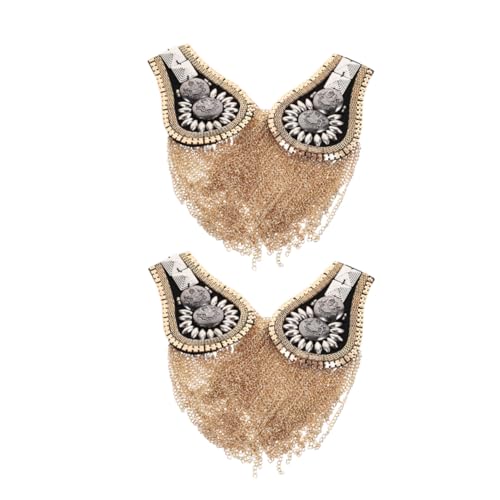CLISPEED 4 Stück Teiliges Punk Schulterklappen mit Goldfarbenen Quasten und Nieten Dekorative Langlebige Metall Epauletts für Blazer Jacken und Kostüme Vielseitiges Retro Punk Accessoire von CLISPEED