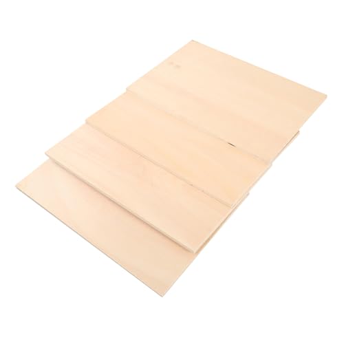 CLISPEED 4 Stück Teiliges Unlackierte Holzplatten Glatte Oberfläche Unvollendete Holzrohlinge zum Schnitzen Basteln DIY Natürliche Holzlatten für Kreative Holzgravur und Malerei von CLISPEED