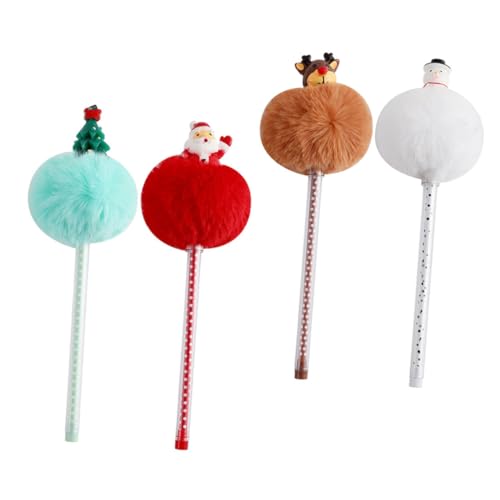 CLISPEED 4 Stück Teiliges Weihnachts Kugelschreiber mit Flauschigen Pompons Kreative Bunte Schreibstifte für Schüler und Büro Sanft Gleitend für Notizen Geschenke und Bastelarbeiten CLISPEED 4 Stück Teiliges Weihnachts Kugelschreiber mit Flauschigen Pompons Kreative Bunte Schreibstifte für Schüler und Büro Sanft Gleitend für Notizen Geschenke und Bastelarbeiten von CLISPEED