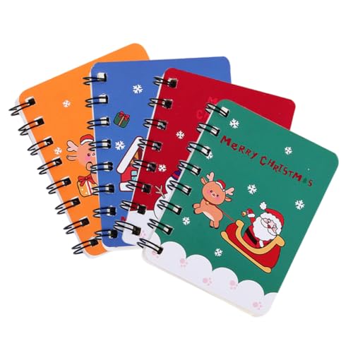 CLISPEED 4 Stück Weihnachts Spiral Notizbücher Tragbare Farbige Mini Notizblöcke mit Stabilem Einband und Dickem Papier Augenschonend für Schule Büro und Tägliche Planung CLISPEED 4 Stück Weihnachts Spiral Notizbücher Tragbare Farbige Mini Notizblöcke mit Stabilem Einband und Dickem Papier Augenschonend für Schule Büro und Tägliche Planung von CLISPEED