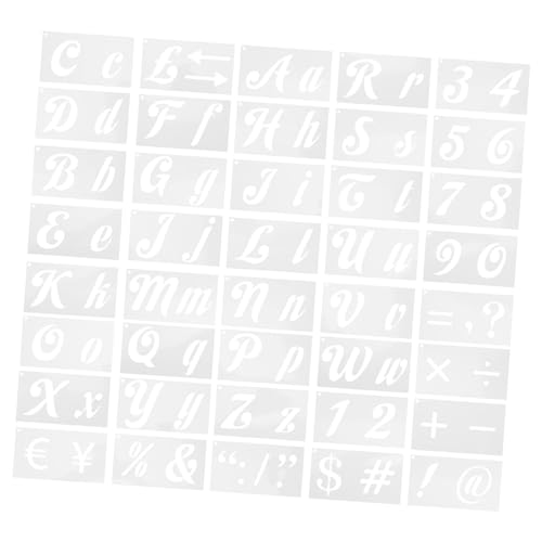 CLISPEED 40 Blatt Teiliges Alphabet Schablonen mit Zahlen und Symbolen Wiederverwendbare Stencils für Chalkboard Stoffmalerei und DIY Kunstprojekte Große Hohlbuchstaben für Scrapbook von CLISPEED