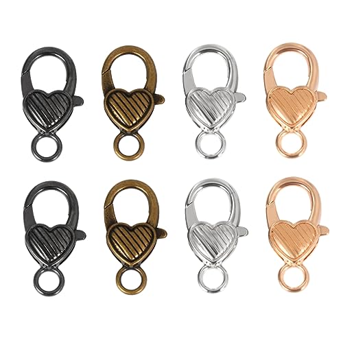 CLISPEED 40 Stück Herzförmiger Lobster Claw Clasp Teiliges für DIY Schmuck Hochwertige Klassischer Vintage Look für Taschen Armbänder und Gemischte Farben CLISPEED 40 Stück Herzförmiger Lobster Claw Clasp Teiliges für DIY Schmuck Hochwertige Klassischer Vintage Look für Taschen Armbänder und Gemischte Farben von CLISPEED