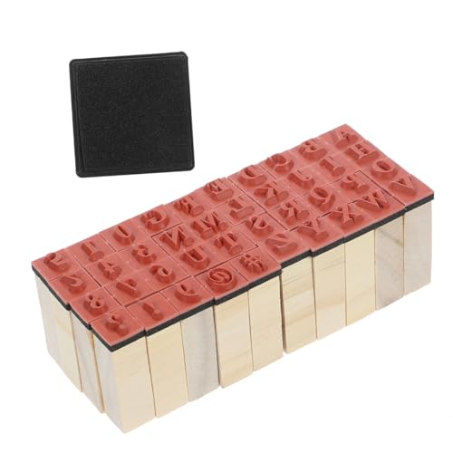 CLISPEED 40 Stück Teiliges Holzstempel mit Großbuchstaben DIY Alphabet Stempel für Scrapbooking Tagebuch Postkarten Leicht und Tragbar für Kreative Bastelarbeiten von CLISPEED