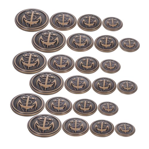 CLISPEED 40 Stück Teiliges Metallknopf set für Mäntel und Uniformen Polierte Runde Retro knöpfe in Robuste Metallknöpfe für Jacken Blazer Overcoats zum Nähen und Basteln von CLISPEED