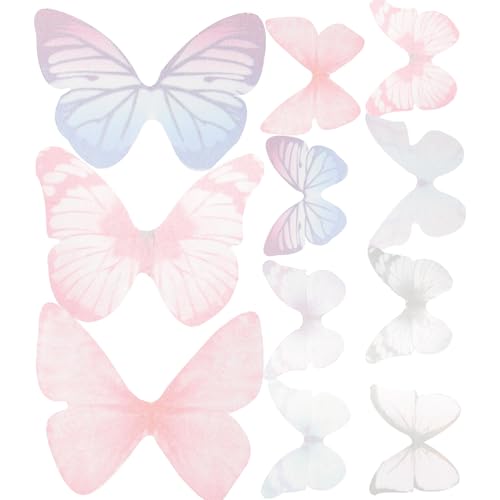 CLISPEED 40 Stück Teiliges Schmetterling Applikationen aus Stoff Zarte Organza Stoffdekorationen zum Aufnähen für Kleidung DIY Bastelarbeiten Haaraccessoires und Modeverzierung von CLISPEED